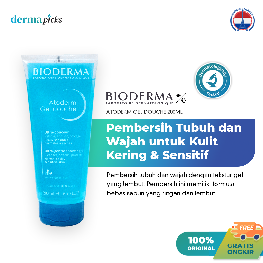 Bioderma Atoderm Gel Douche 200 ml - PEMBERSIH DENGAN TEKSTUR GEL YANG LEMBUT