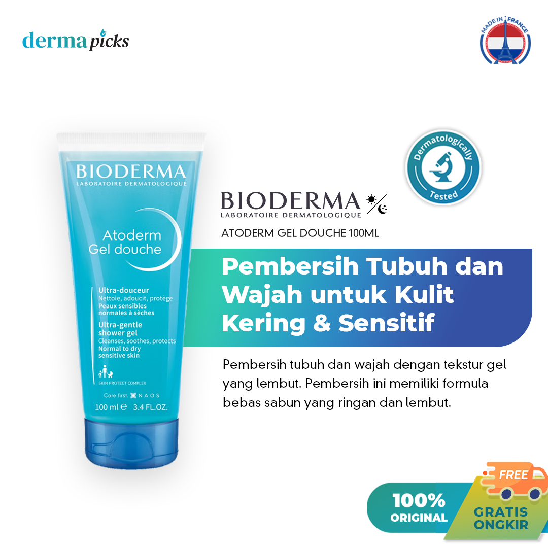Bioderma Atoderm Gel Douche 100 ml - PEMBERSIH DENGAN TEKSTUR GEL YANG LEMBUT