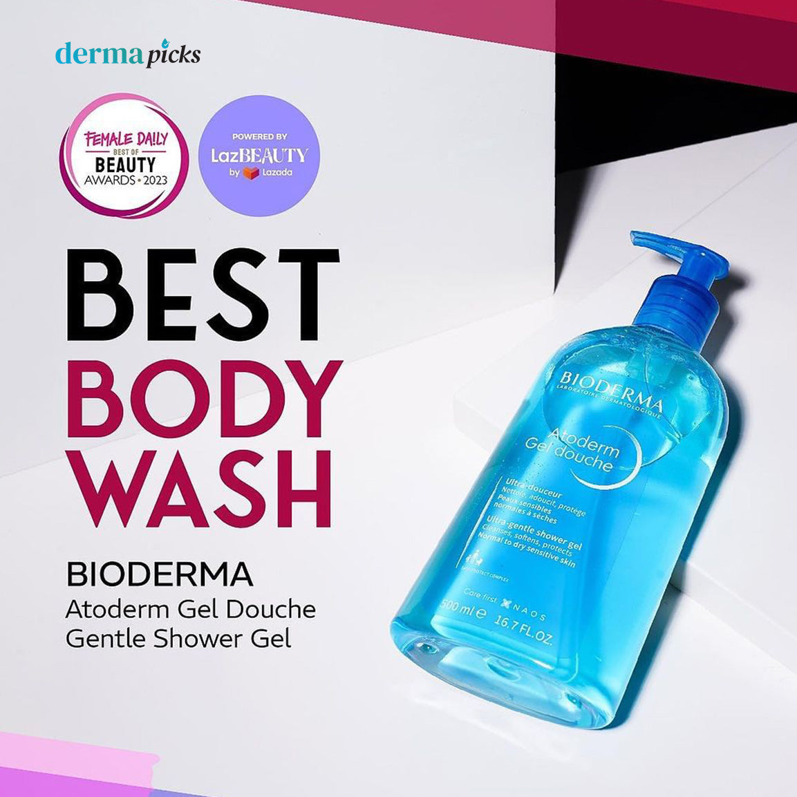 BIODERMA ATODERM GEL DOUCHE 500ML - Pembersih Tubuh dan Wajah untuk Kulit Kering & Sensitif