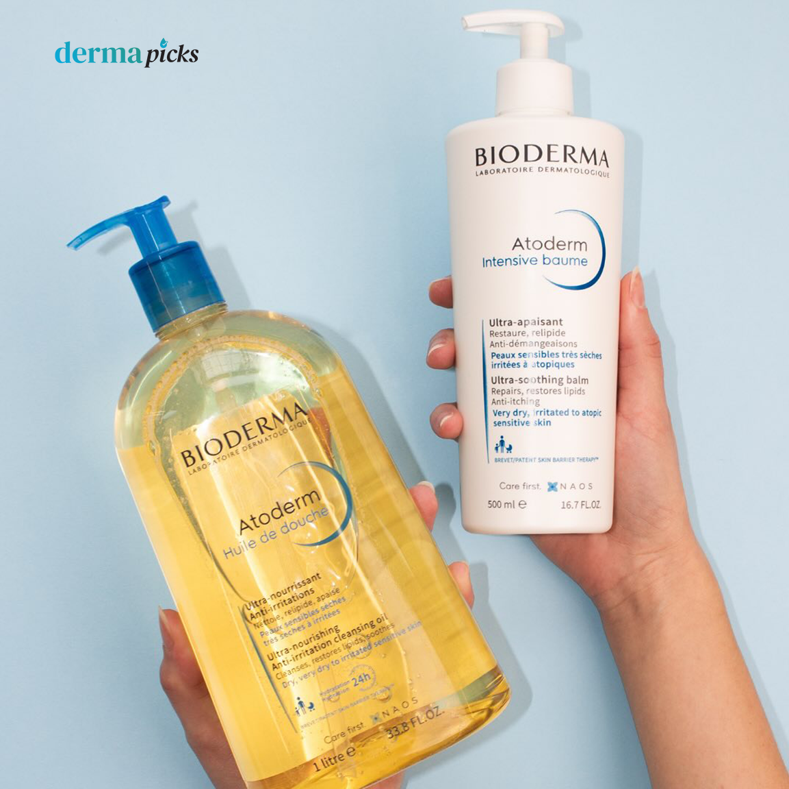 Bioderma Atoderm Huile de Douche 1000 ml -  Pembersih tubuh dan wajah dengan tekstur oil ringan